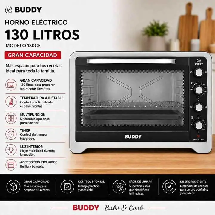 Horno eléctrico buddy 130 lts