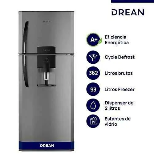 Heladera Cíclica Drean HDR370F61E 362Lts con Dispenser