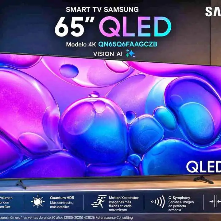 Smart TV Samsung 65" QLED •modelo QN65Q6FAAGCZB precio