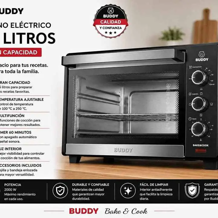Horno eléctrico buddy 85 lts