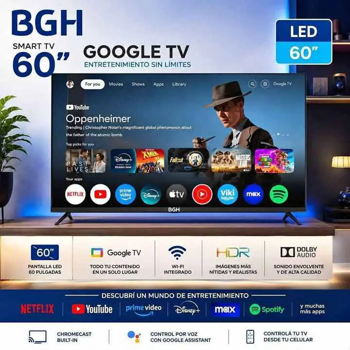 Smart TV BGH B6026US6G 4K UHD Google TV 60