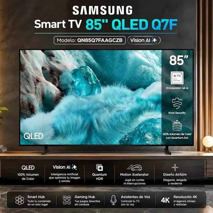 Smart TV Samsung 85” QLED 4K Q7 Tizen OS
