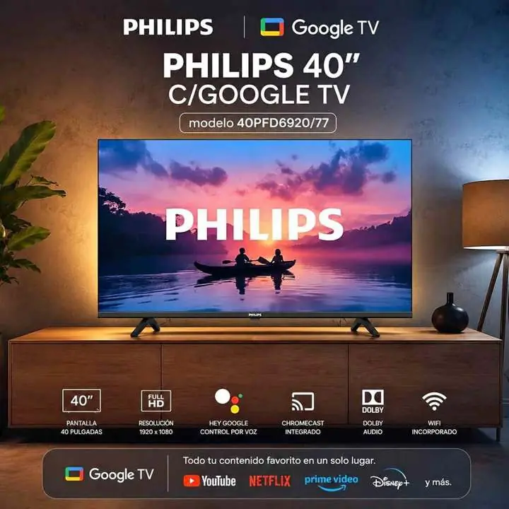 Smart Tv Philips 40" 40PFD6920 Full HD Google Tv