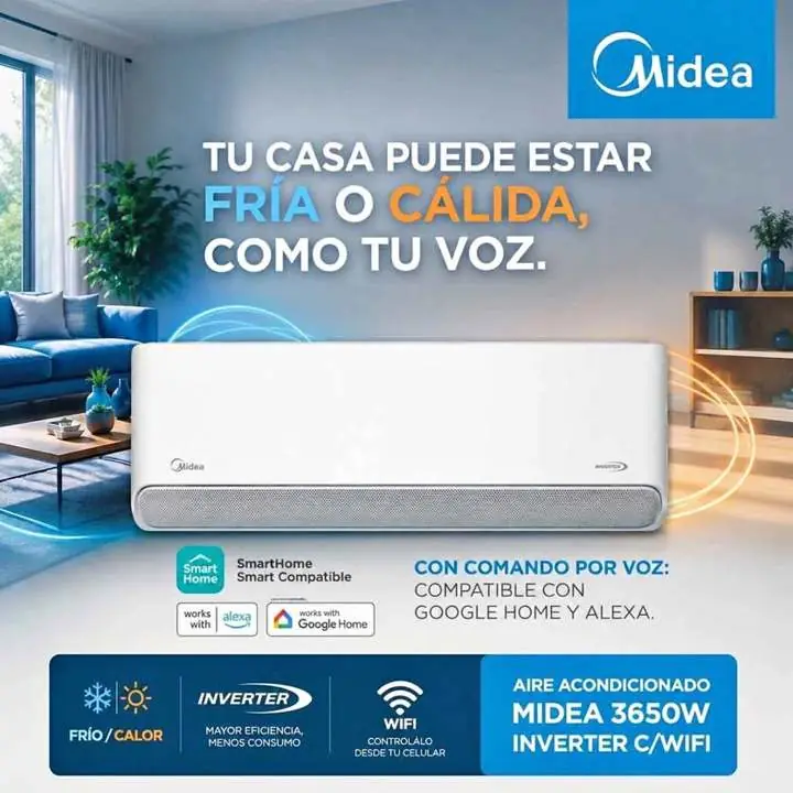 `Entrega inmediata` aire acondicionado midea 3650W inverter frio/calor WiFi