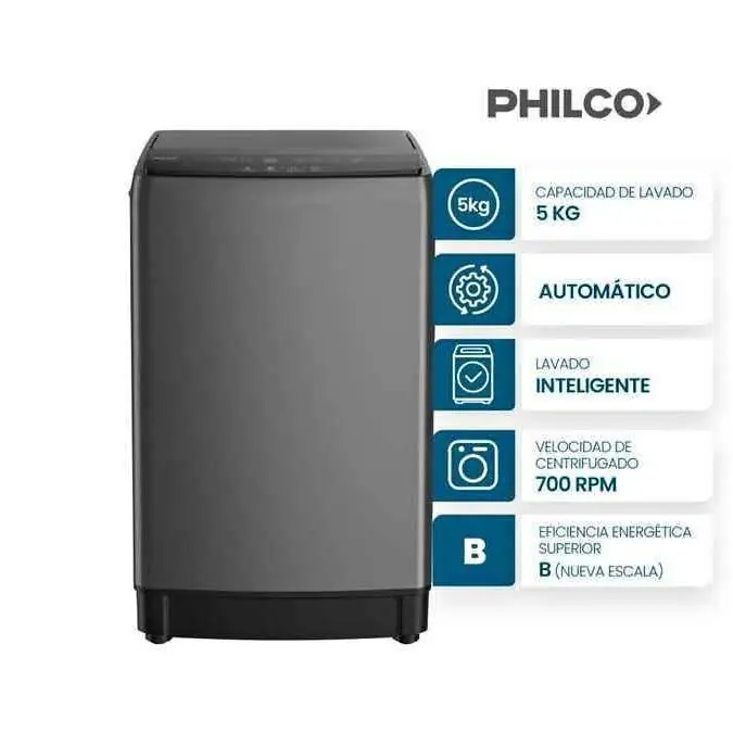 Lavarropas carga superior Philco 5 Kg PHLS67GN gris
