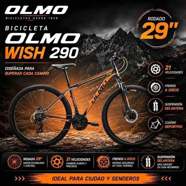 No tiene comparación, ésto es calidad de primera bicicleta olmo wish 290 ALUMINIO rodado 29