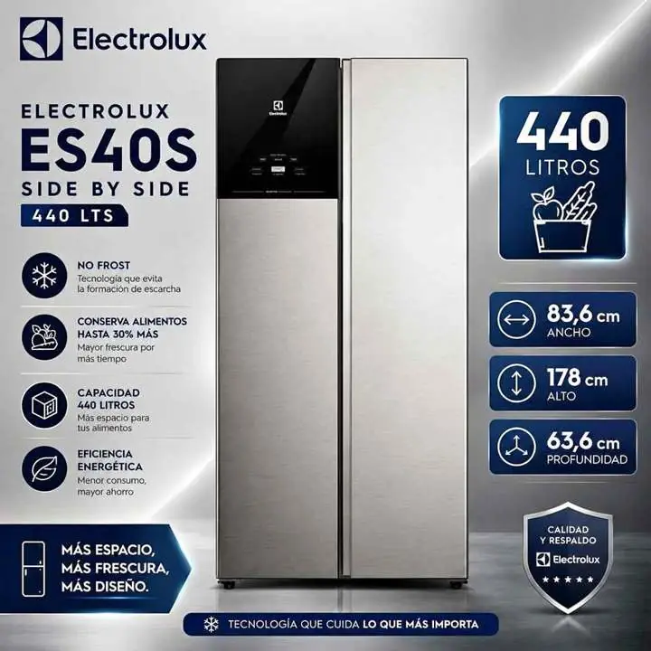 Heladera side by side Electrolux 440 lts