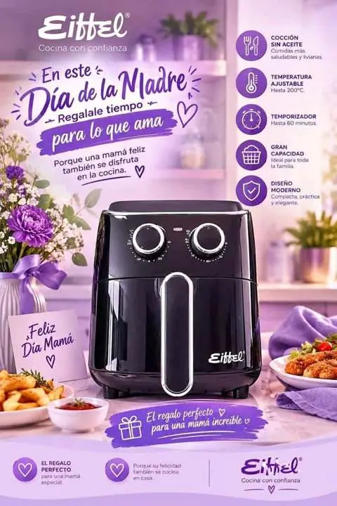 Freidora de aire eiffel 3.5L $69.999