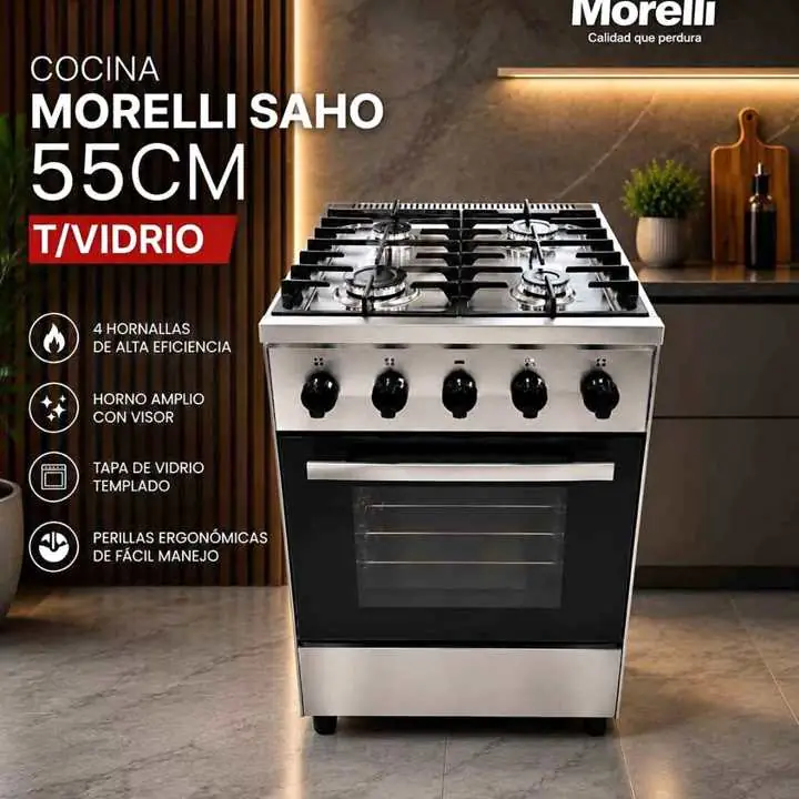 Cocina morelli saho kuma T vidrio 55CM
