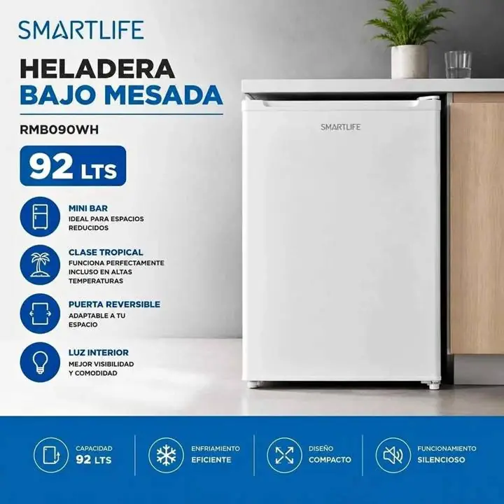 Heladera bajo mesada Smartlife RMB090WH 92Lts