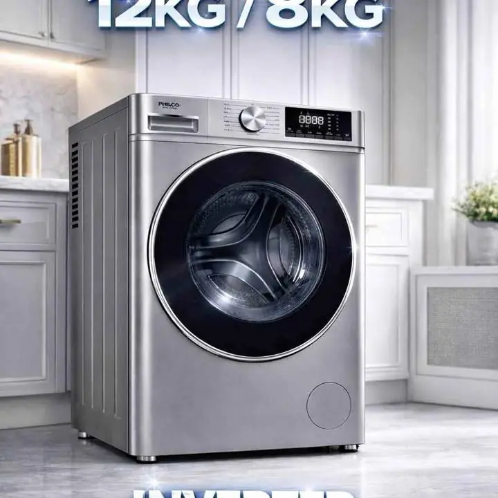 Lavasecarropas Philco Carga Frontal 12/8 Kg Inverter Color Gris Silver