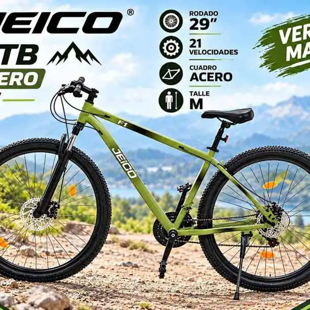 Bicicleta MTB Acero Jeico F1 R29 21v Talle M Verde 249.900
