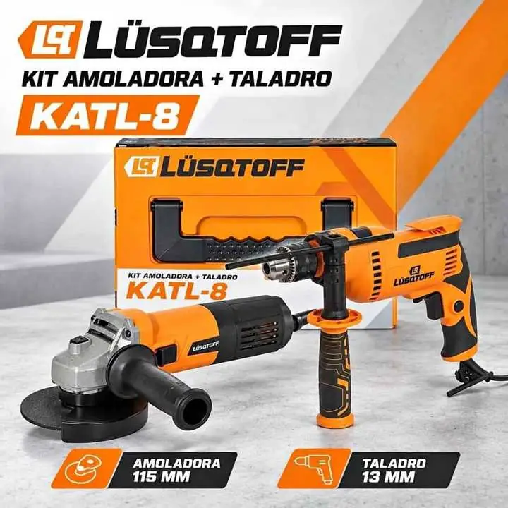 Kit amoladora angular 115M + taladro 13MM lusqtoff