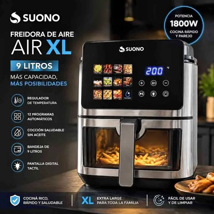 Nuevo ingreso freidora de aire suono 9L XL 1800W digital XL HOG0335