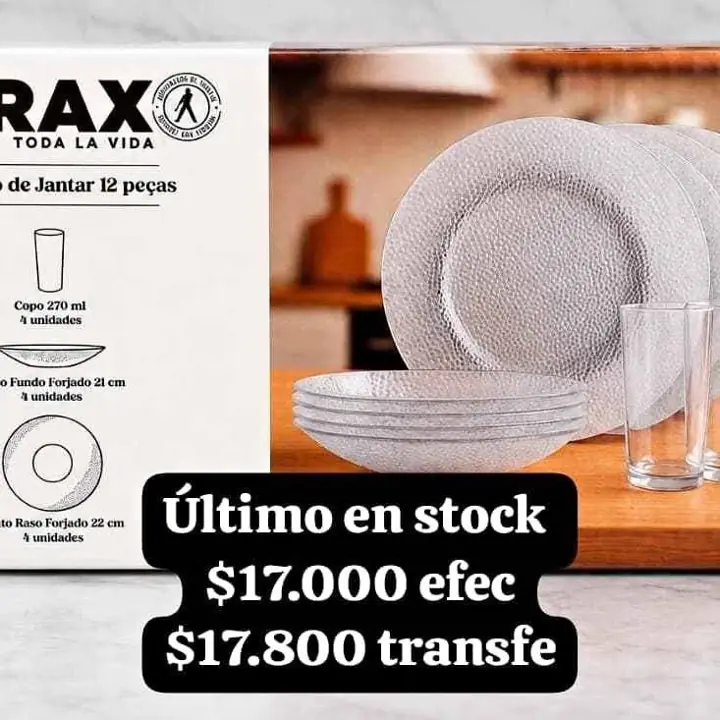 Set de platos de vasos $17.800