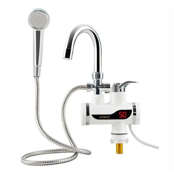 Canilla electrica C/ducha de mano y visor pared