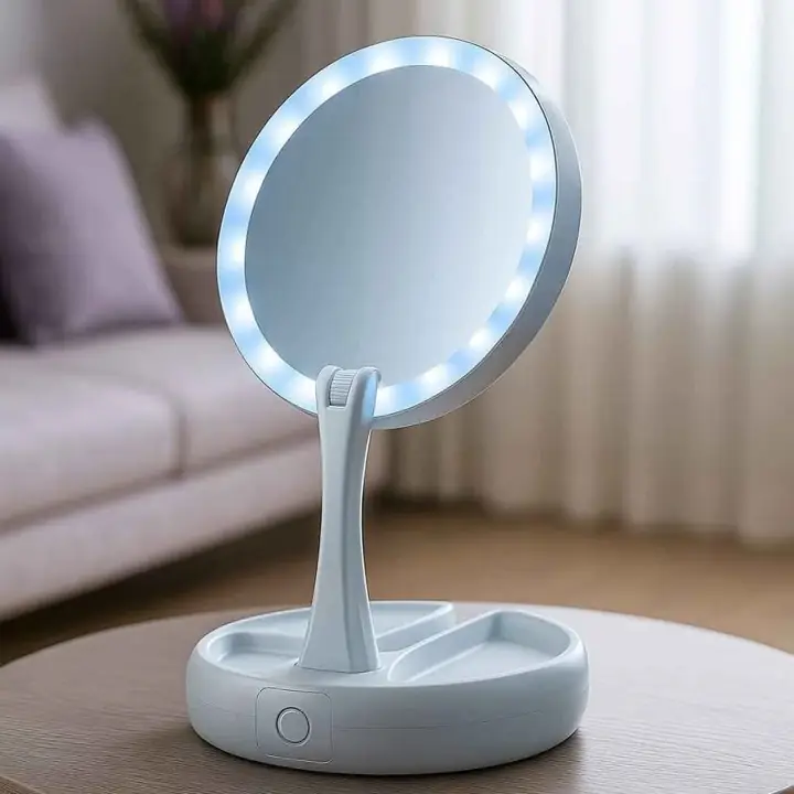 Espejo con luz led plegable chico