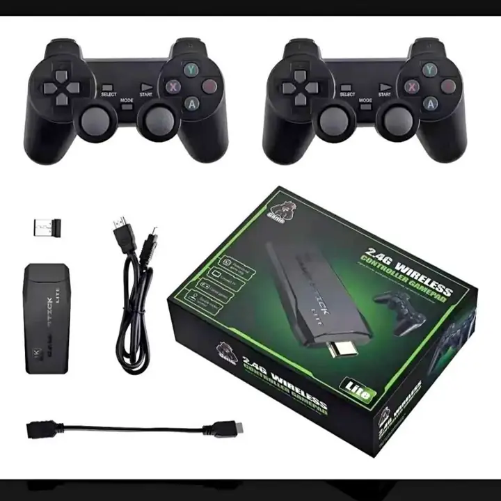 Kit 2 Joysticks Inalámbricos con Receptor Usb para Tv Y Pc Negro