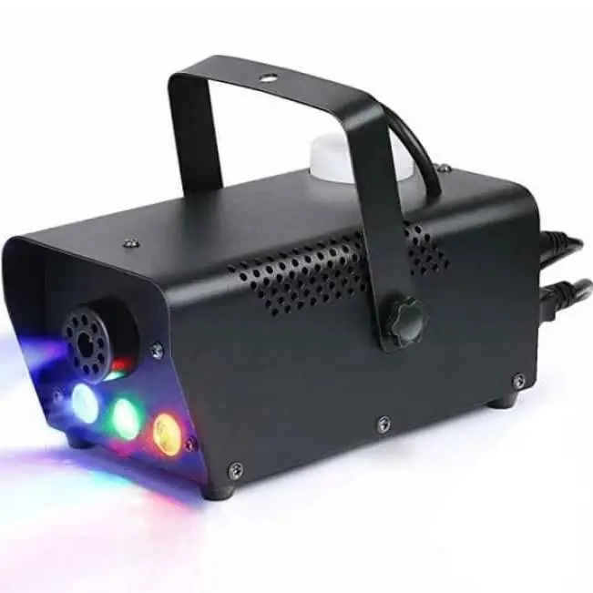 Maquina de humo C/luz RGB y control remoto