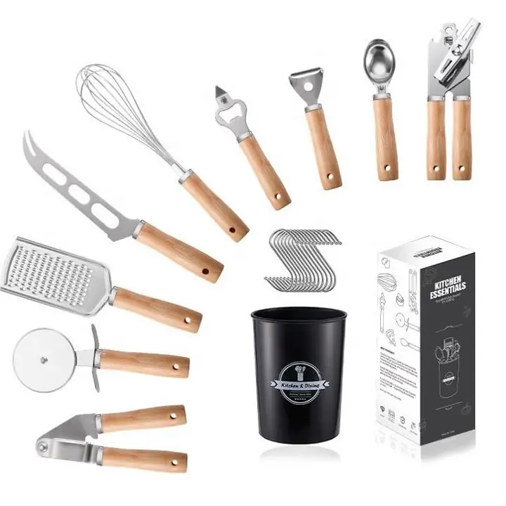 Set utensillos de cocina de acero x 9 piezas