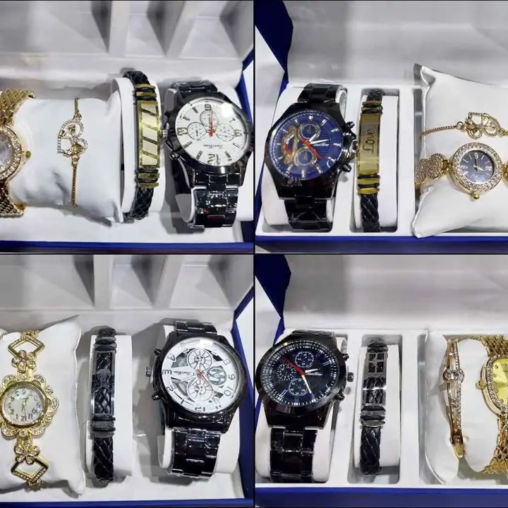 Combo caja + 2 reloj + 2 pulsera