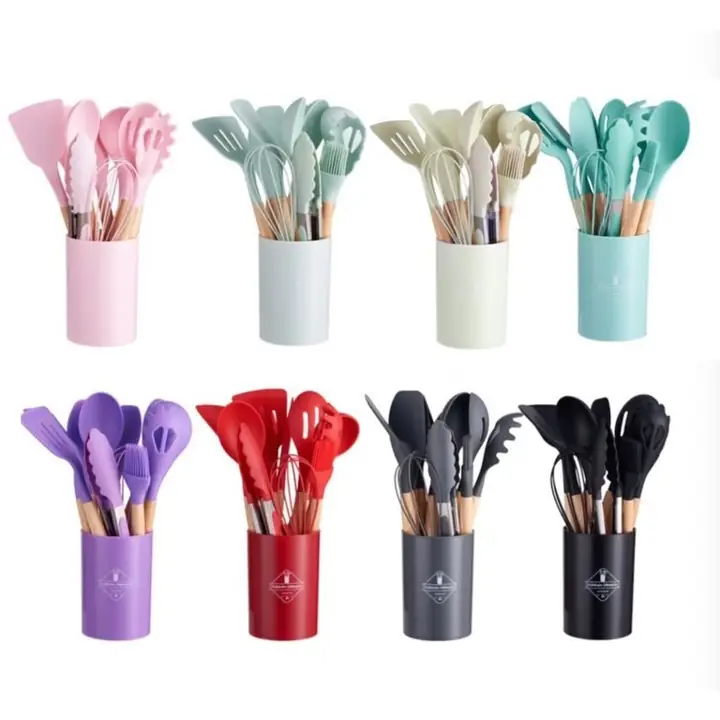 Utensillos x12 punta silicona colores