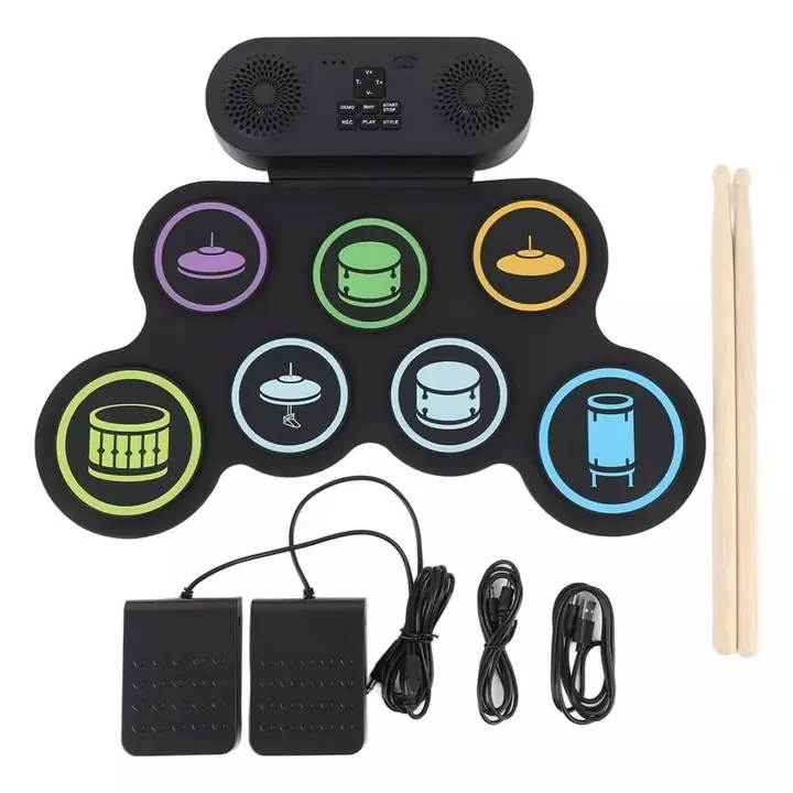 Bateria electronica pad recargable USB aux BT peda