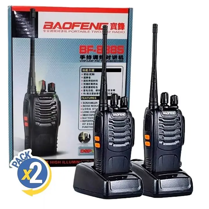 Walkie talkie doble C/ bateria y base cargadora