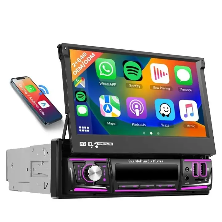 Estereo con pantalla retractil 7" carplay 9903