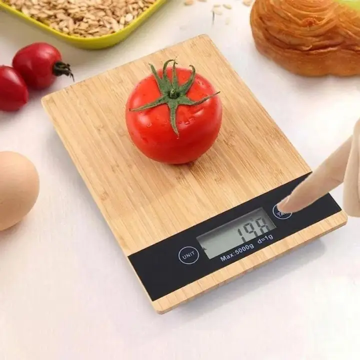 Balanza cocina 5KG madera 1250