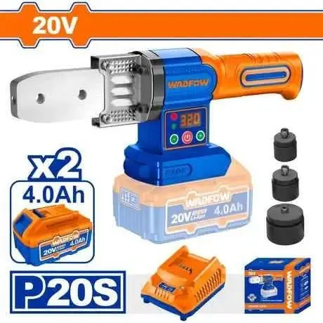 Termofusora Inalambrica 20v + 2 Baterias 4.0ah + Cargador Wadfow
