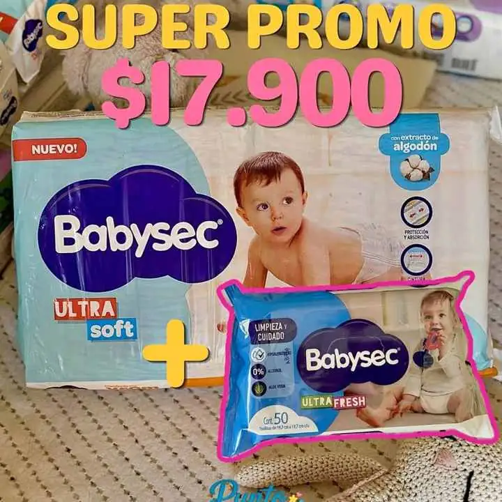 Promoción! pañales babysec + toallitas