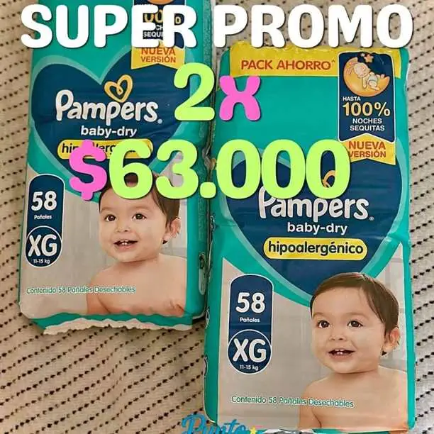 Promo llevando 2 pampers baby dry