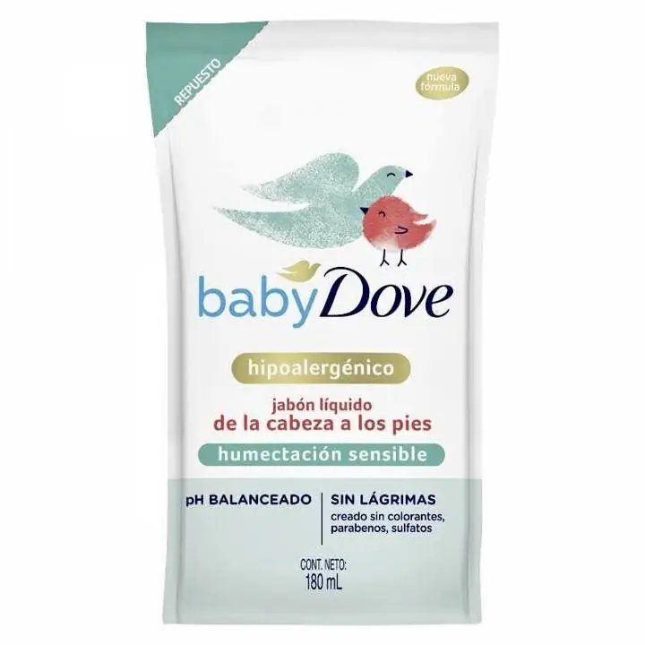 Jabón para el cuerpo baby dove piel sensible repuesto!