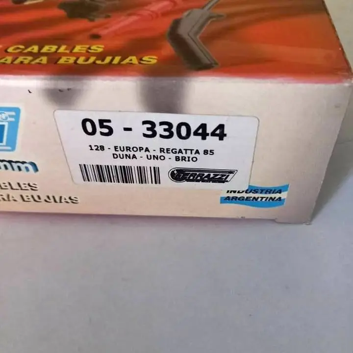 Conjunto de cables supresores para bujia Fiat 128 Europa / Regatta 85 / Duna / Uno y Brío