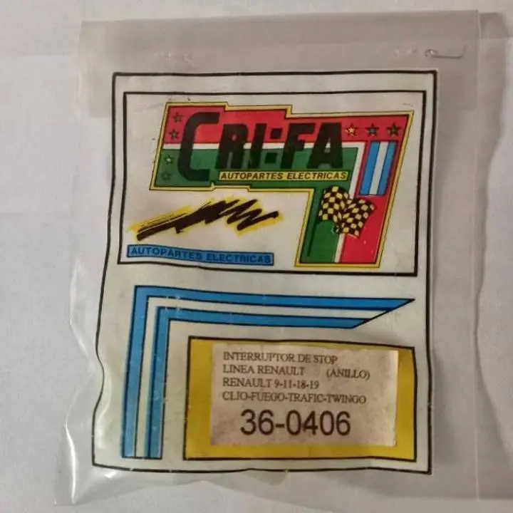 Interruptor de stop Cri Fa para Renault 9 / R11 / R18 / R19 / Clio / Fuego y Trafic