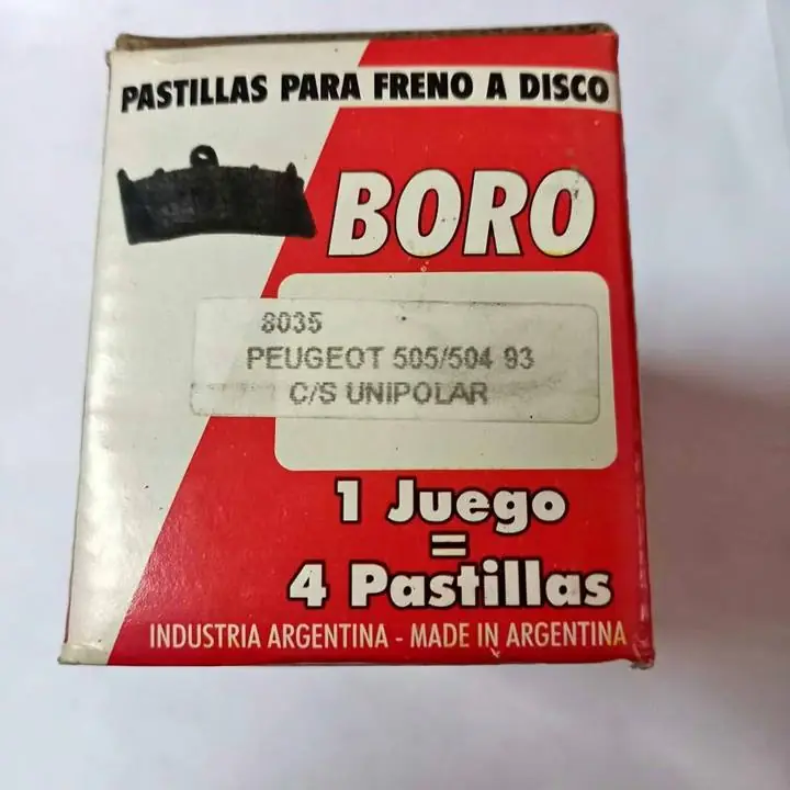 Pastilla para freno a disco BORO para Peugeot 504 y 505