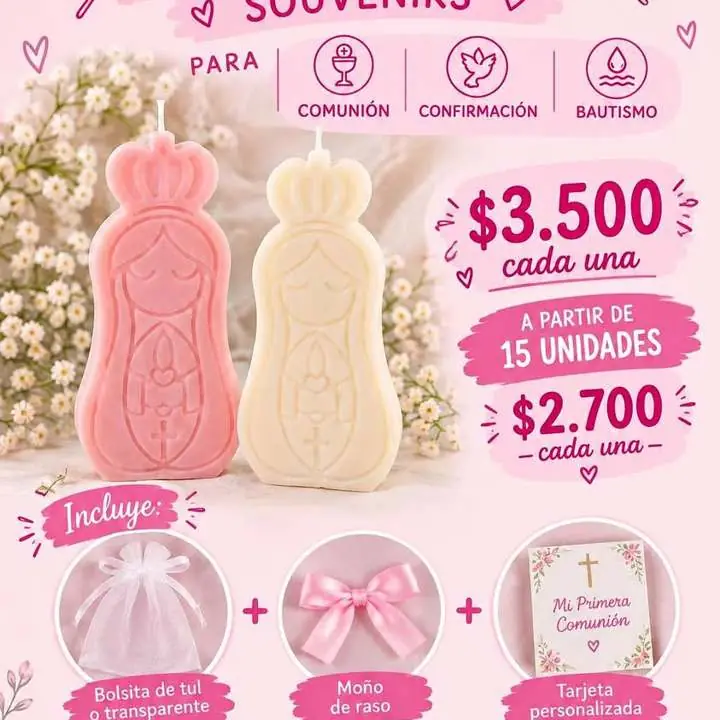 Velas souvenirs | bautismo-comunión-confirmación