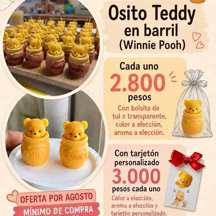 Souvenirs de velas aromáticas | winnie pooh-bautismo- comunion, ect