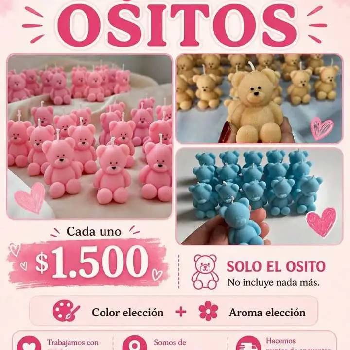 Velas osito aromáticas – promo todo agosto souvenirs
