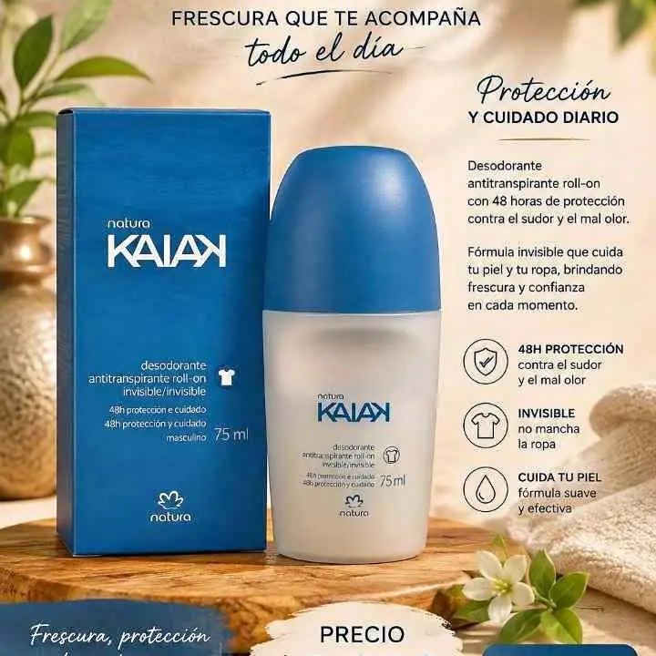 Roll on kaiak clásico masculino natura oferta
