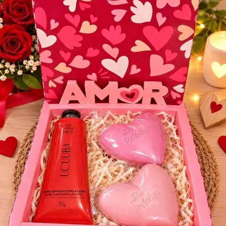 Crema de manos ucuba y 2 jabones corazón exclusivo natura oferta
