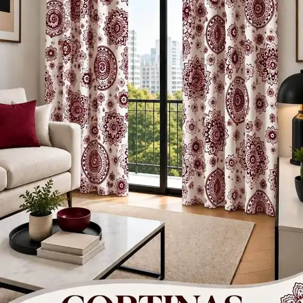 Cortinas Largas Estampadas | Tela Mecánica Tropical