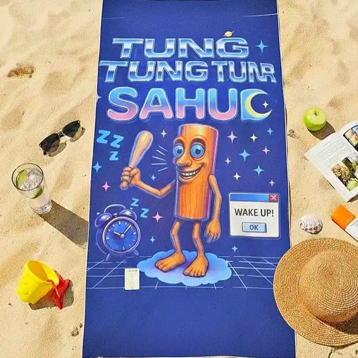 Toallón Playero Infantil Brainrot | 140 x 70 cm