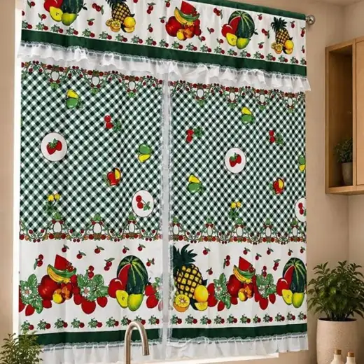 Cortinas Tropicales Doble Paño con Faldón | 120 x 120 cm