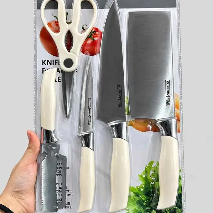 Set de cuchillo 5 piezas .Colores (gris ,blanco ,negro)