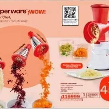 Rallador cheff con 3 conos de metal Tupperware