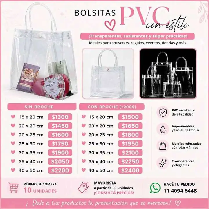 Bolsitas pvc para eventos