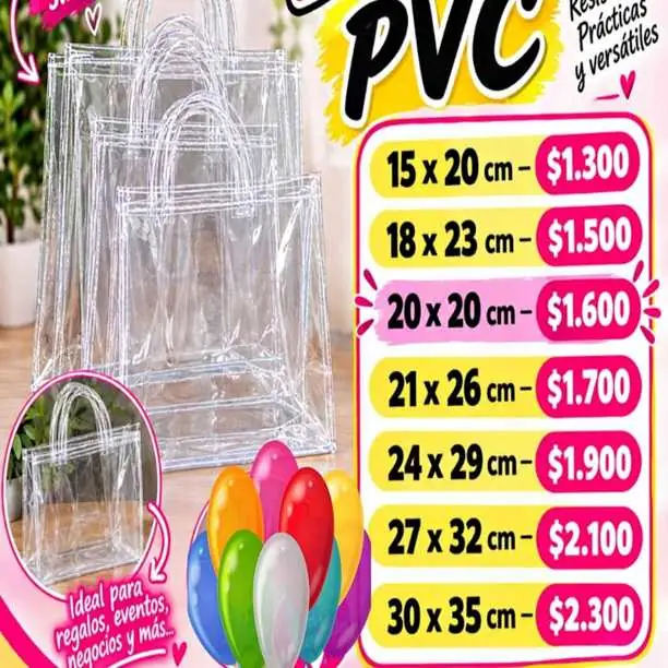 Bolsitas de pvc para cumple y más para tus proyectos