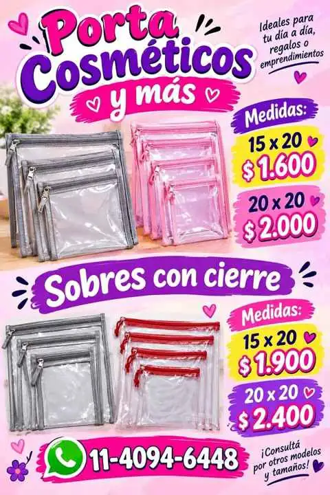 Porta cosméticos y sobres